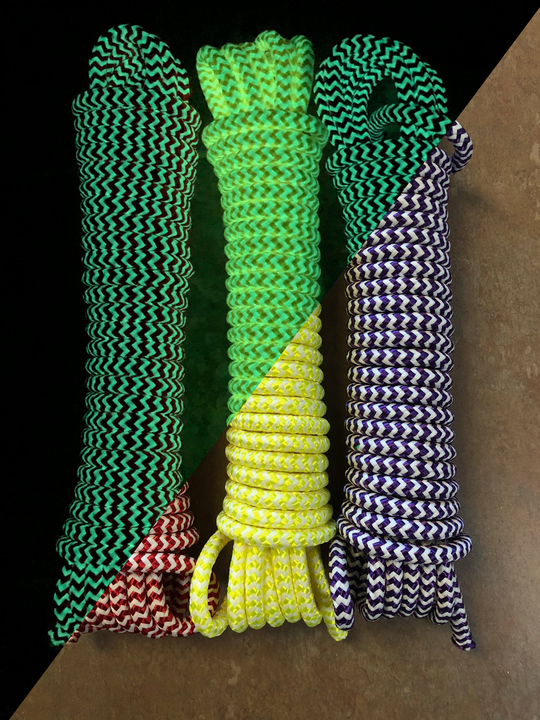 GLOROPE GLO Snakeskin Rope- 50/50 - Nylon / Polyester - 3/8 (9.5mm ...